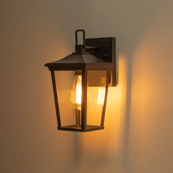 IP20 Clear Glass Lantern Outdoor Wall Sconce