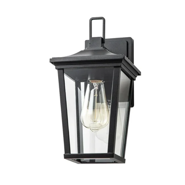 IP20 Clear Glass Lantern Outdoor Wall Sconce - Image 4