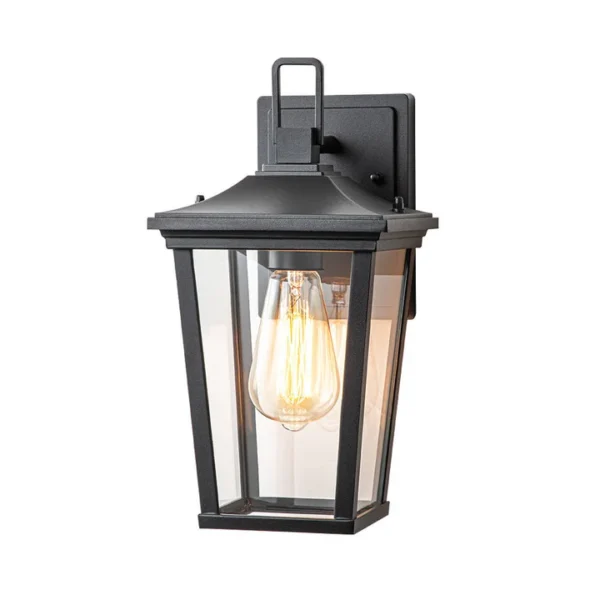 IP20 Clear Glass Lantern Outdoor Wall Sconce - Image 5